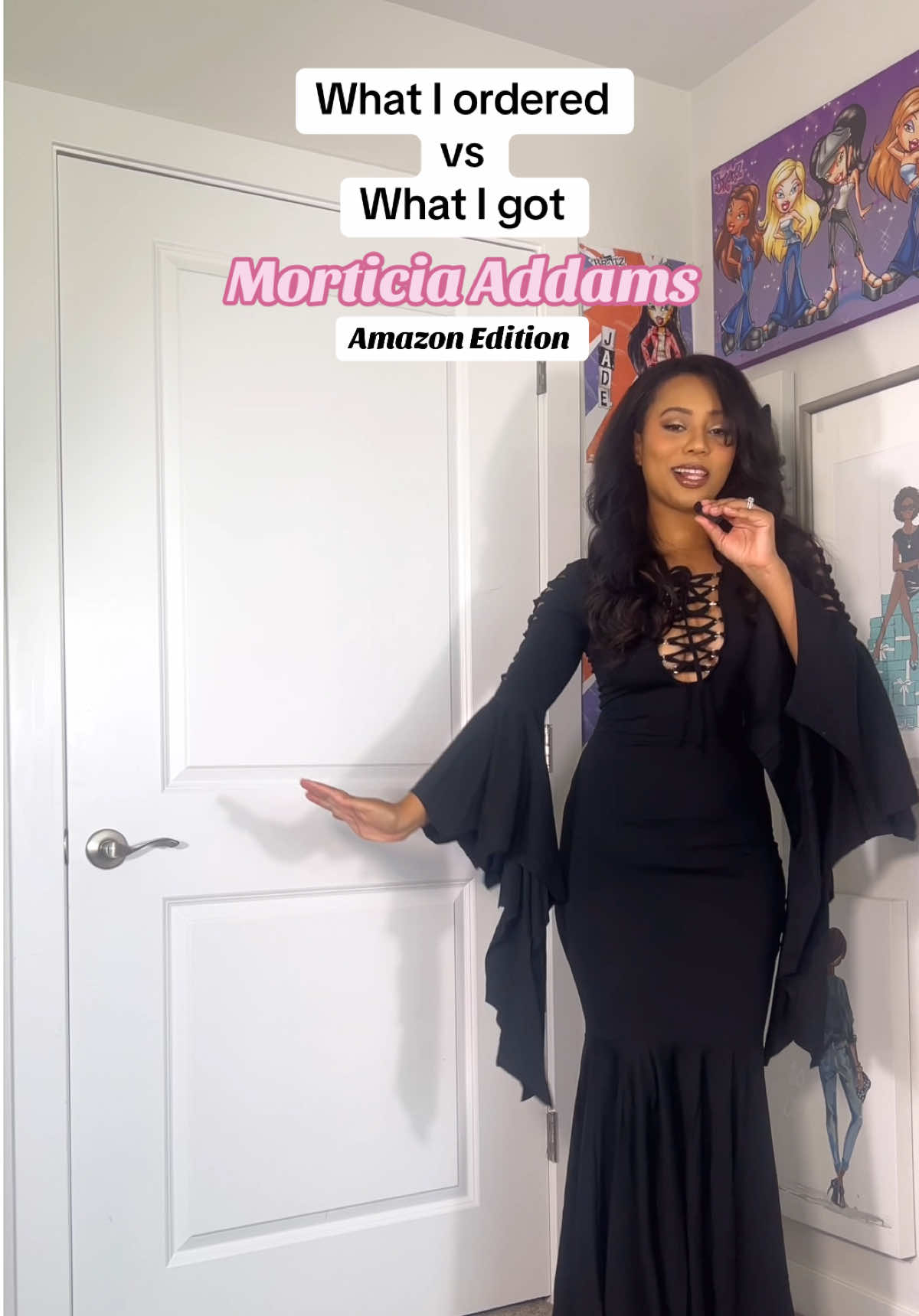 What I ordered vs What I got: Morticia Addam’s Halloween Costume from @Amazon #morticiaaddams #addamsfamily #wednesday #halloweencostume2025 #amazonfinds 