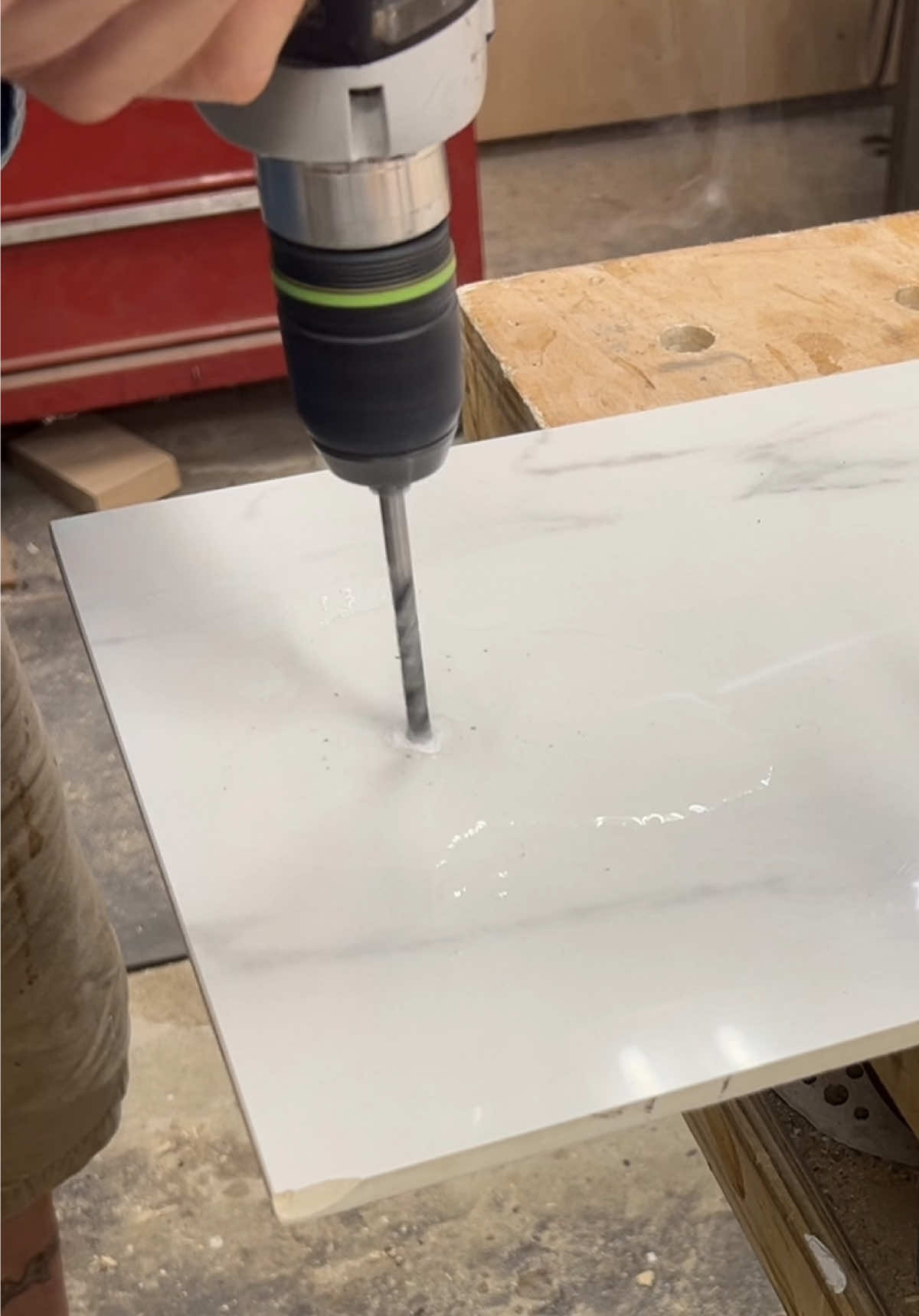 Replying to @designsbydave58 they work in porcelain tile also. #masonrydrillbits #masonrydrillbitset 