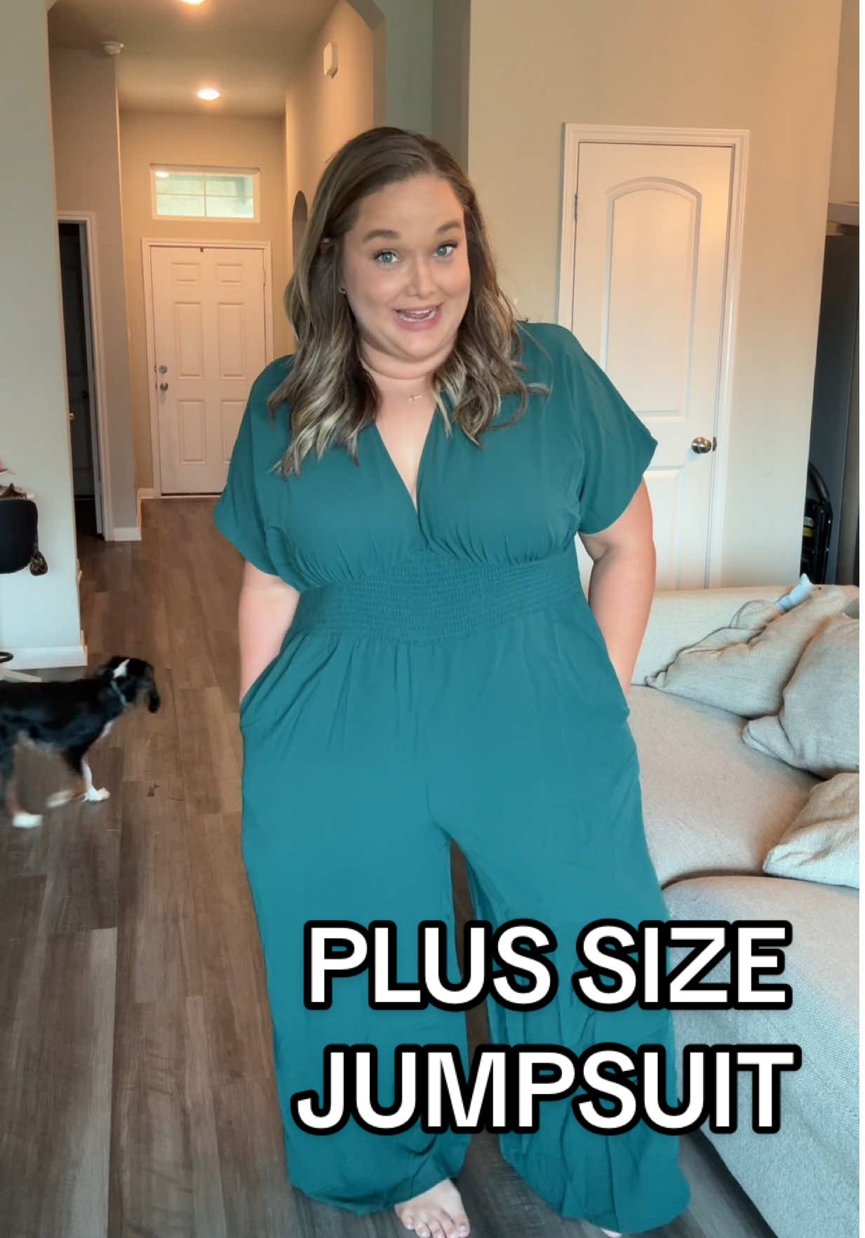 Confidence looks good on you! 💙 Flowy, flattering, and fabulous—this jumpsuit is a wardrobe must-have. #PlusSizeFashion #CurvyAndProud #EverydayStyle #OOTDFashion #jumpsuitstyle 