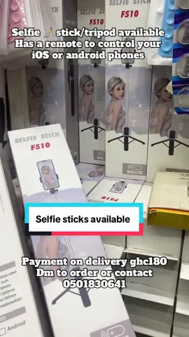 Selfie 🤳 stick / tripod available!  #sales #ghanatiktok🇬🇭 #foryoupage #fypシ゚ #selfie 