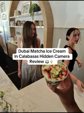 Dubai Matcha Ice Cream Hidden Camera Review @CalabasasCoffeeHouse #dubaichocolate #matchaicecream #hiddencamera #metaaiglasses #review 