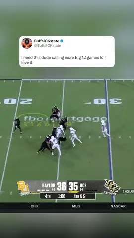Eric Collins on the call is electric 🗣️ (h/t BuffalOKstate/X) #CollegeFootball #football #ericcollins #baylor #ucf 