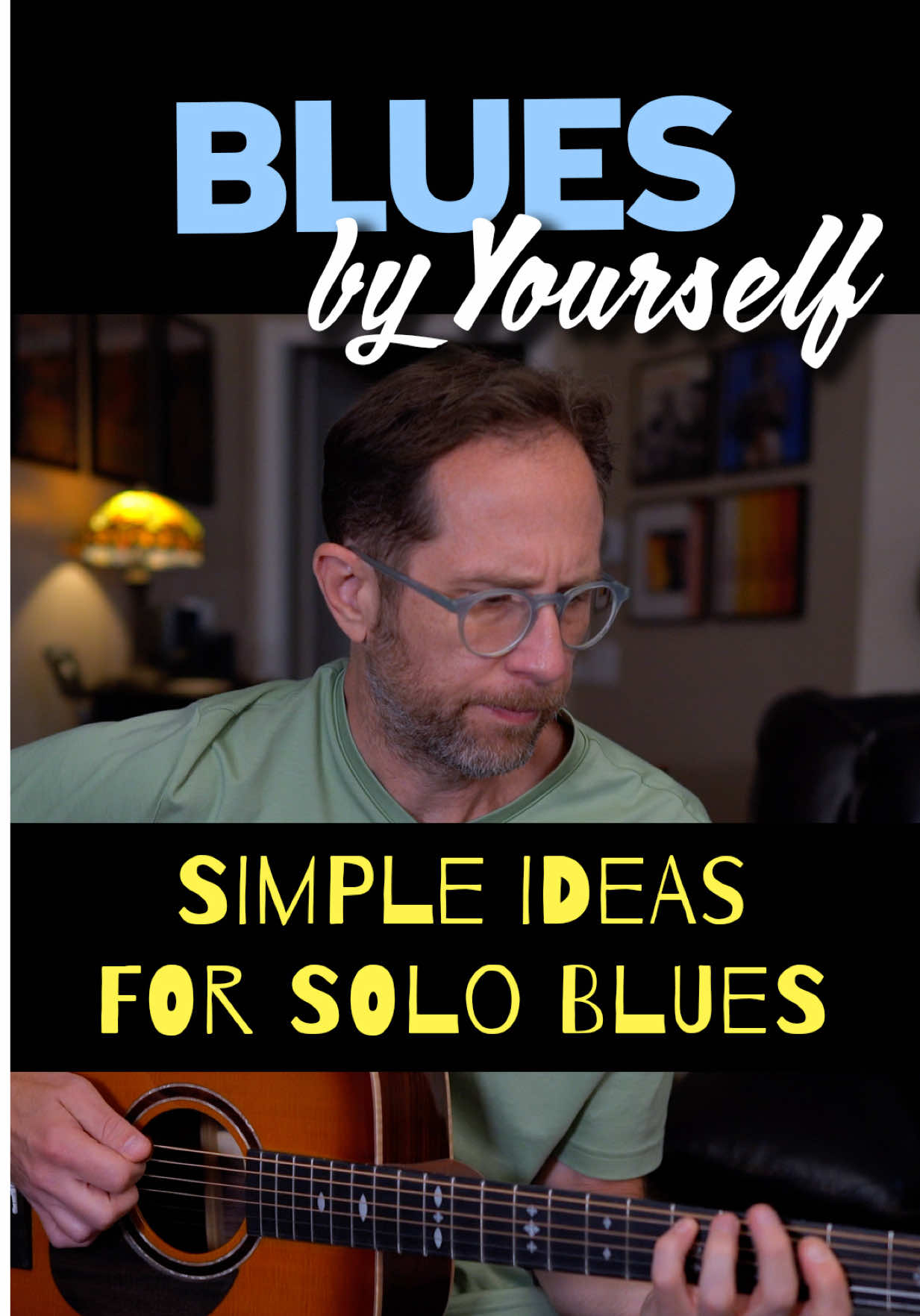 Full lesson on ActiveMelody YouTube channel - Blues by yourself. Learn some simple ideas for solo Blues guitar. #acousticblues #bluesguitar #guitarlesson 