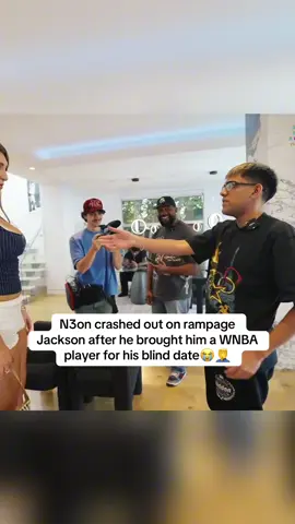 N3on crashed out on rampage Jackson after he brought him a WNBA player for his blind date😭🤦‍♂️ #n3on #rampagejackson #WNBA 