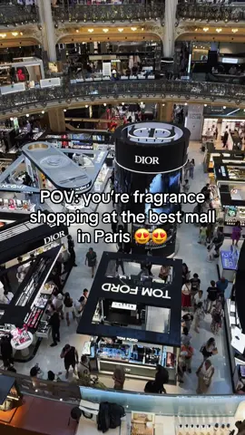 Galeries Lafayette in Haussmann Paris is absolutely stunning 😍 #paris #travel #fragrance #shopping #mall 
