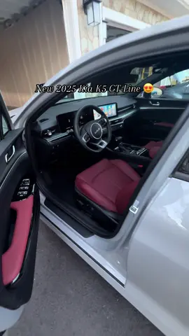 New car 🥹❤️ and I loveeee her #2025kiak5gtline #newcar #wolfgrey #redinterior 