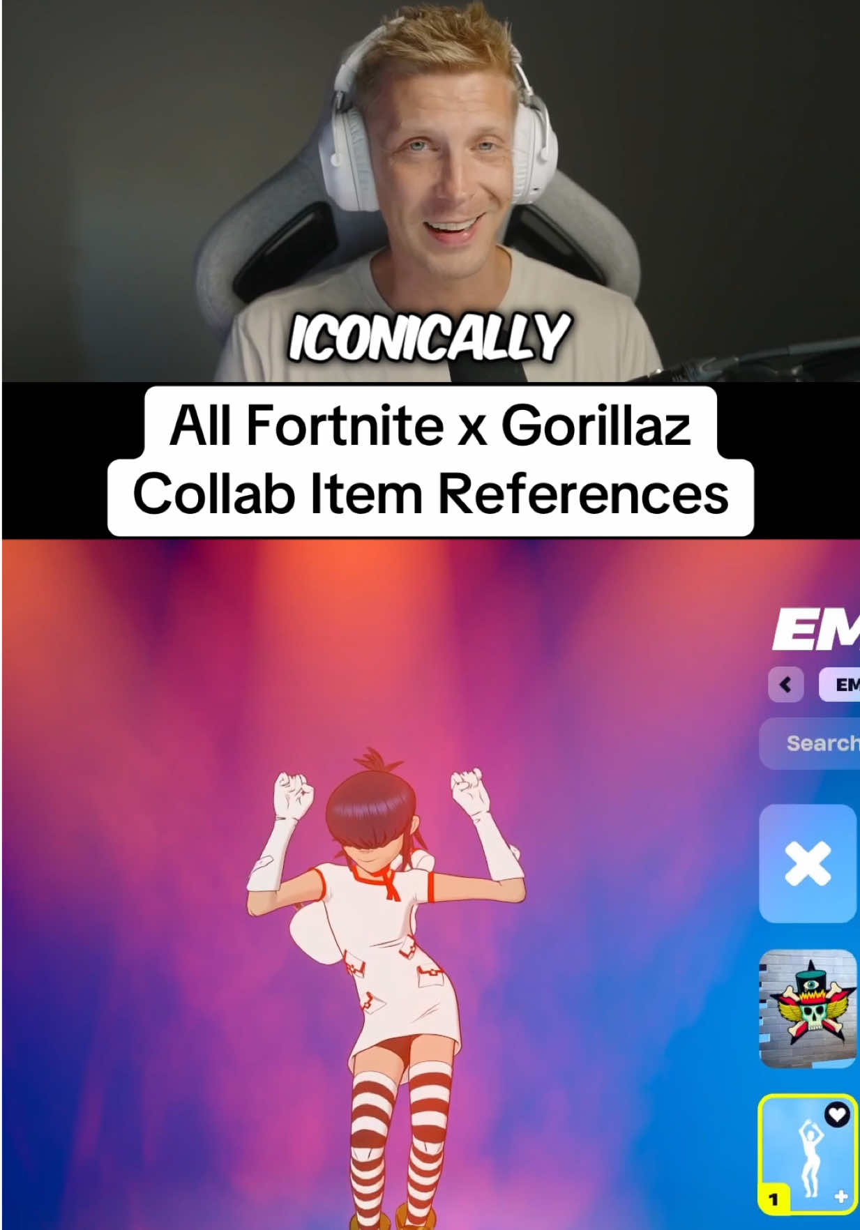 Twitch: Framebanger_ All Fortnite x Gorillaz Collab Item References #fortnite 