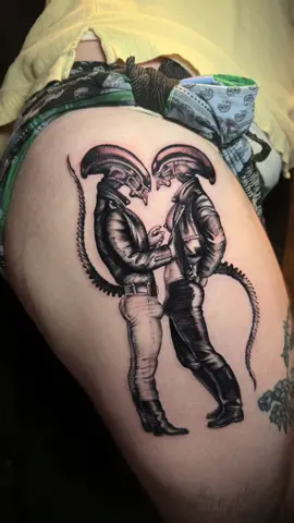 THE BEST ALIEN TATTOO YOU’LL SEE!!! A xenomorph and tom of Finland mash up??? Such a fun piece to do for my client, who sat amazing through this long session. Couldn’t be more stoked how this turned out ! Booking for my time here in LOS ANGELES! Click the link or dm to book!