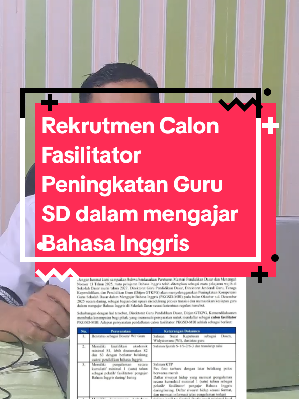 Ayo Guru Bahasa Inggris yg ingin jadi Fasilitator PKG untuk guru SD yg akan mengajar Bahasa Inggris #pkgbahasainggris  #ppg  #fasilitatorbahasainggris #kemendikdasmen #gtk 