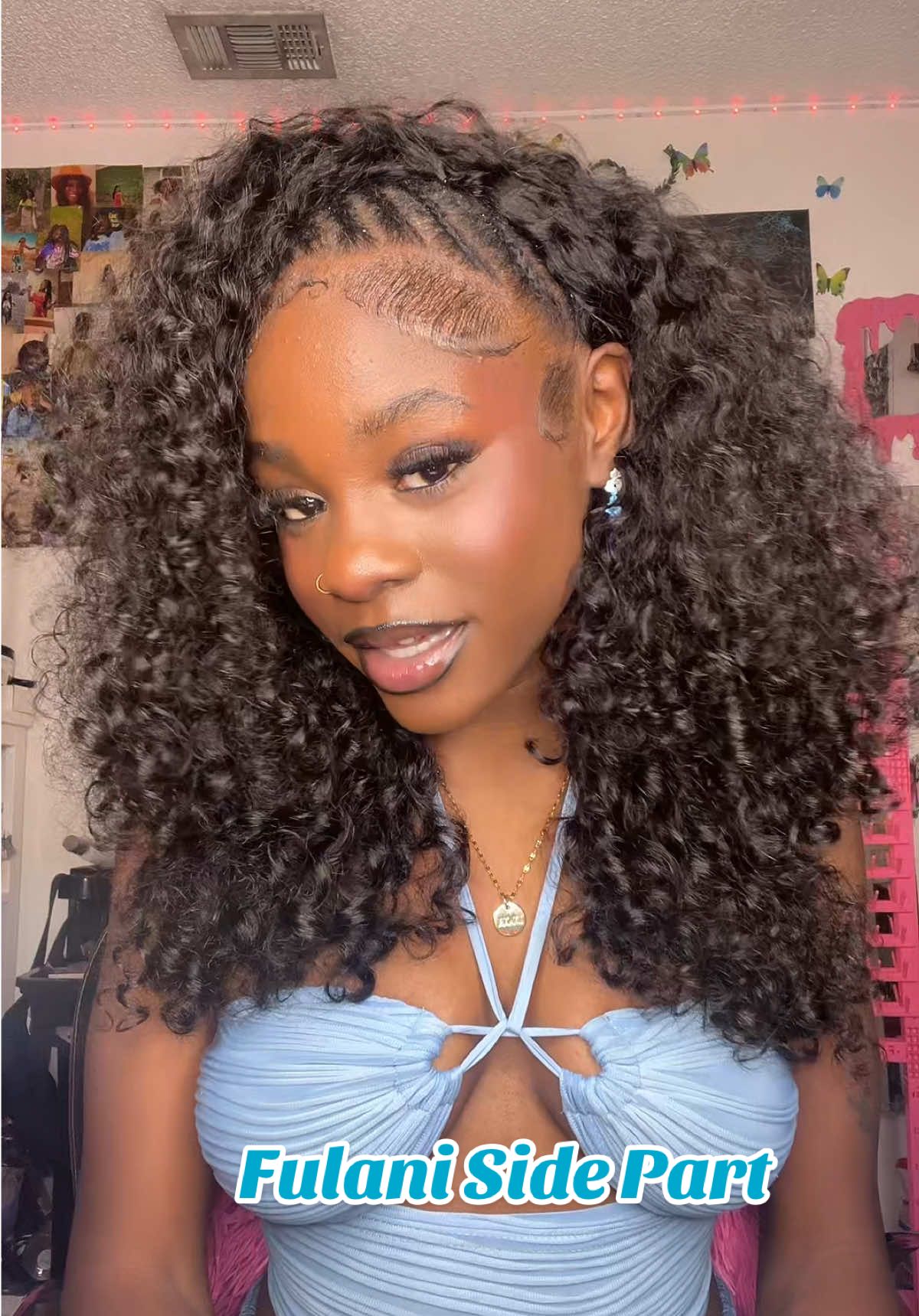 Fulani Side Part Half Wig Style😍@CurlyMe Hair Store #Curlymehair #Lifestyle #Beauty #Fashion #Techtok #Hairtok #tiktokmademebuyit#güçlüsaçlargüçlüben 
