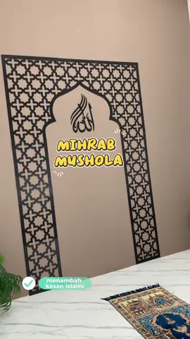Mihrab mushola dengan desain yang estetik #promomakangajian #kaligrafihiasandindingarab #fyp #hiasandindingislamic #mihrab 