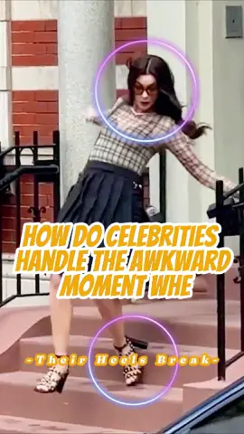 How Do Celebrities Handle the Awkward Moment When Their Heels Break?#annehathaway #taylorswift #tatemcrae #celebrity 