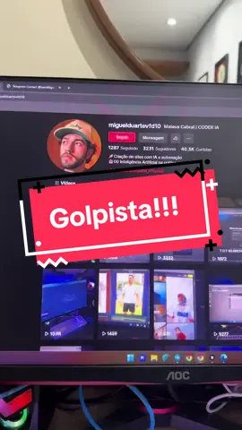 Estão utilizando minha imagem e meu nome de forma indevida para aplicar golpes. Quero deixar claro que não tenho nenhuma relação com esse perfil nem com qualquer atividade fraudulenta associada a ele.  Essa pessoa está se passando por mim sem minha autorização, prejudicando minha reputação e colocando terceiros em risco.  Peço que as devidas providências sejam tomadas imediatamente. 