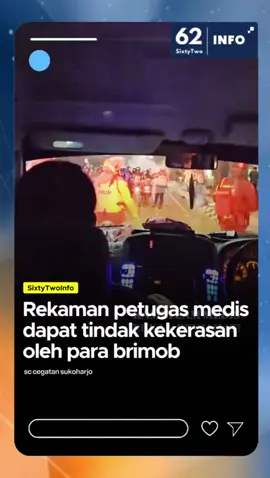 Seorang sopir ambulans bernama Dika, dari Unit Peka, menjadi korban pemukulan aparat saat pembubaran aksi massa di Jalan Slamet Riyadi, Solo, Jumat (29/8/2025) malam. Mengutip unggahan akun Info Cegatan Sukoharjo, peristiwa bermula ketika seorang relawan yang mengendarai sepeda motor mencoba membuka jalan bagi ambulans di simpang empat Ngarsopuro. Namun, relawan itu justru dipukul polisi dan dituding sebagai provokator. la kemudian berlari menuju ambulans. Melihat kejadian tersebut, Dika turun dari kendaraannya untuk menolong. Sayangnya, ia malah ikut dipukul, dikeroyok, hingga ditendang oleh sejumlah aparat. Akibat kejadian itu, kepala Dika mengalami luka hingga mengeluarkan dar*h. Korban kini dirawat intensif di RS PKU Muhammadiyah Surakarta. Ia juga dijadwalkan menjalani CT Scan untuk memeriksa kondisinya lebih lanjut. Sementara relawan lain yang ikut dipukuli hanya mengalami memar di bahu akibat pukulan.