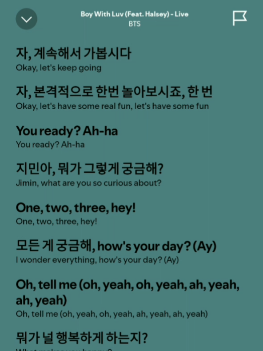 BOY WITH LUV feat. Halsey (Permission To Dance On Stage - Live) - Full Lyrics 