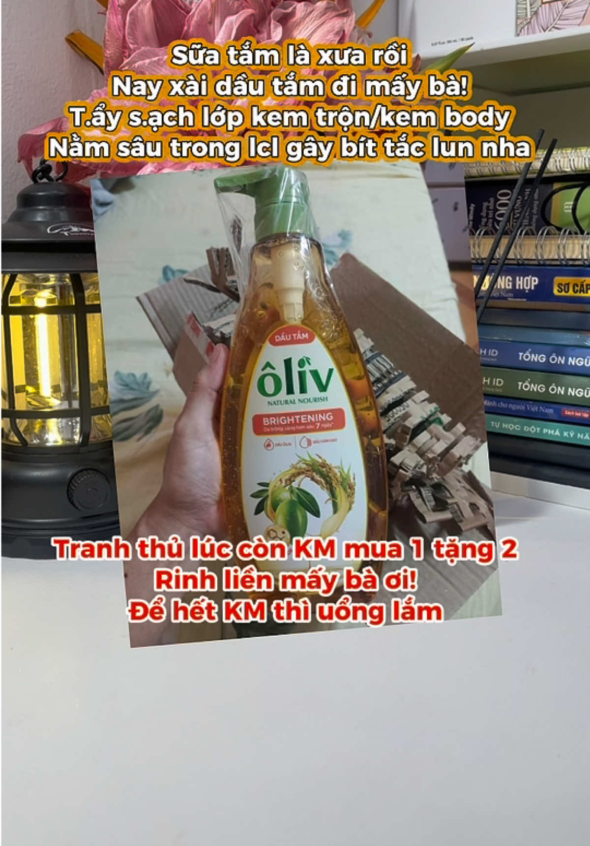 Dầu tắm nhũ hoá giành cho mí bà hay xài kem body nè ##dautam #nhuhoasachsau #3xduongam #dautamoliv #oliv. 