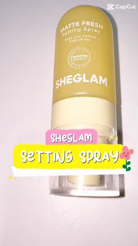 Iba talaga effect nitong yellow na setting spray! #settingspray #mattemakeup #sheglam #sheglamsettingspray #makeup 