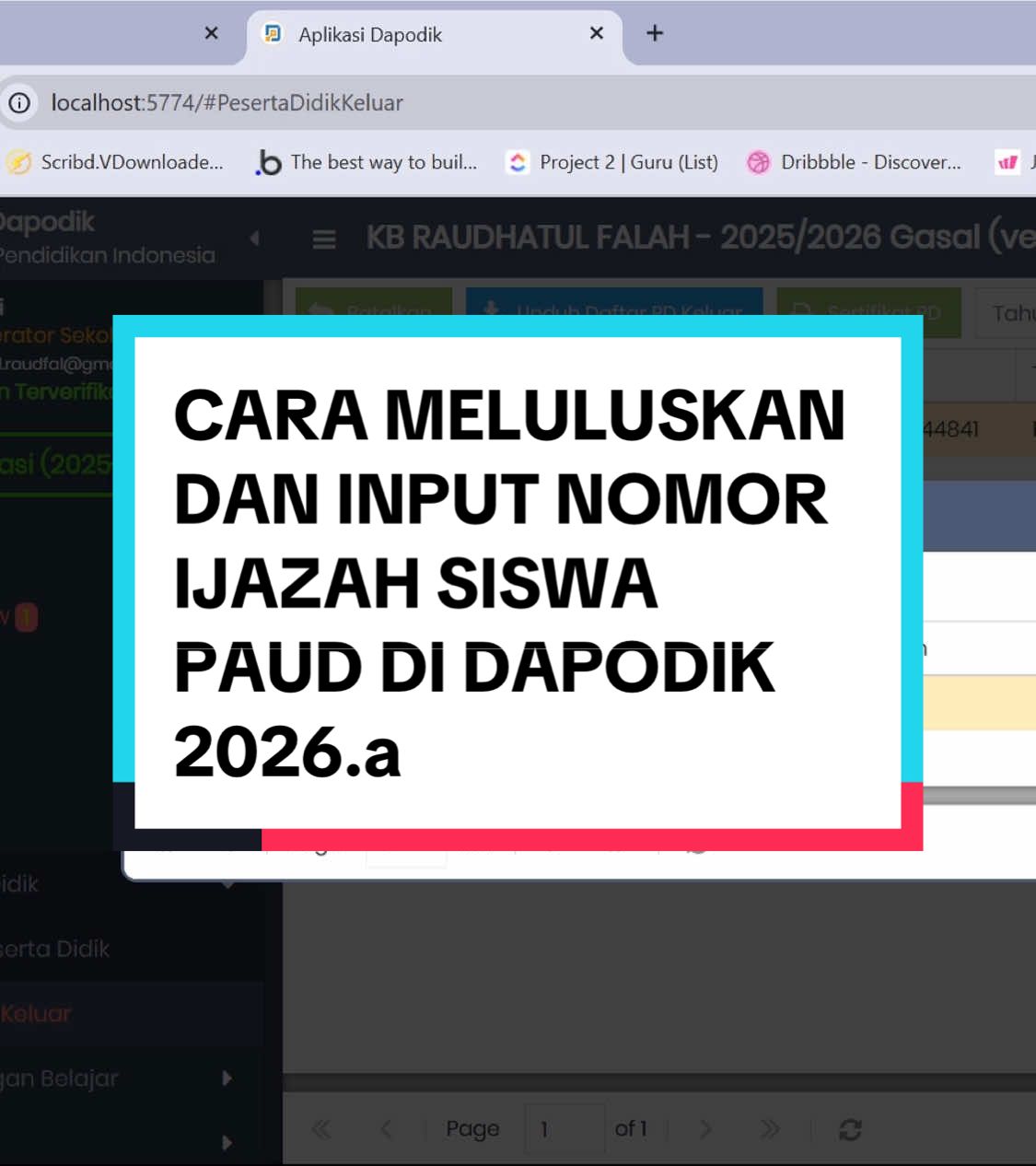 CARA MELULUSKAN DAN INPUT NOMOR IJAZAH SISWA PAUD DI DAPODIK 2026.a #dapodik #tutorial #dapodikofficial #dapodikdasmen 