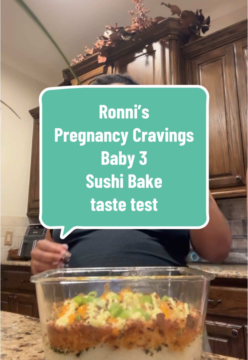 Ronni’s Pregnancy Cravings Sushi Bake taste test 💕 would you try it ? 💕 @Ronni Lee 