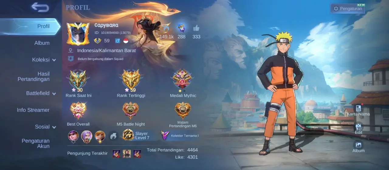 akun ml yss colector Lukas Naruto haya and gs 11.11 skin cakep semua loq moonton 300k aja nih #fyp #mobilelegends #mobilelegends_id 
