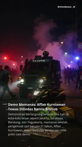 Tragedi yang mengguncang nurani bangsa: Affan Kurniawan, pengemudi ojol, tewas ditabrak mobil polisi saat menyuarakan aspirasi. Demonstrasi menuntut keadilan dan reformasi menyala di berbagai kota. Semoga ruang yang hilang tak semakin menjauh. #JusticeForAffan #ReformasiPolisi #DemoIndonesia 