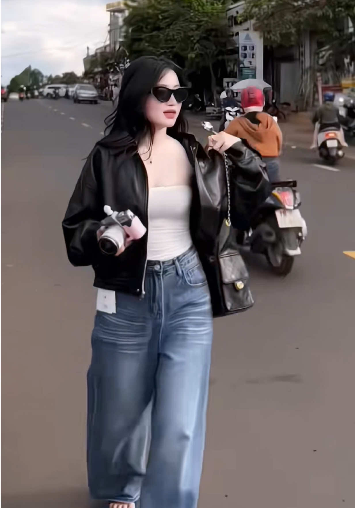 Áo khoác da Forgirlstudio Áo da dáng Croptop Bomber #xh #fyp #outfit #thoitrangnu #aokhoac 