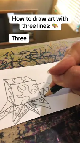 How to draw art with three lines 🎨 Drawing amsr with a pencil ✍️