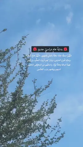 غـدا اول يوم دراسي لتعليم #المدينه_المنوره ان شاء الله  🌺 بدايةُ عامٍ دراسيٍّ جديدٍ 🌺 ‏#اللَّهُمَّ اجعَلْه عامًا حافلًا بالعلمِ والتوفيق، اللَّهُمَّ افتَحْ لأبنائِنا وبناتِنا فُتوحَ العارفين، ويَسِّرْ لهم دُروبَ التعلُّم، وارزُقْهم فهمًا صائبًا وعقلًا نيِّرًا، واجعَلْهم من المتفوِّقين النافعين لدينهم ووطنهم، يا ربَّ العالمين