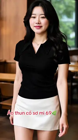 Áo thun nữ cổ sơ mi cotton mịn mềm #aothuncotton #aothunnu #thoitrangnu #kimnganshop #thinhhanh 