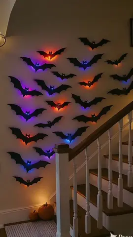 🦇 Spooky Wall Hack That Everyone Is Using! 🎃#HalloweenDecor #BatLights #SpookySeason #DIYDecor #WallHack      