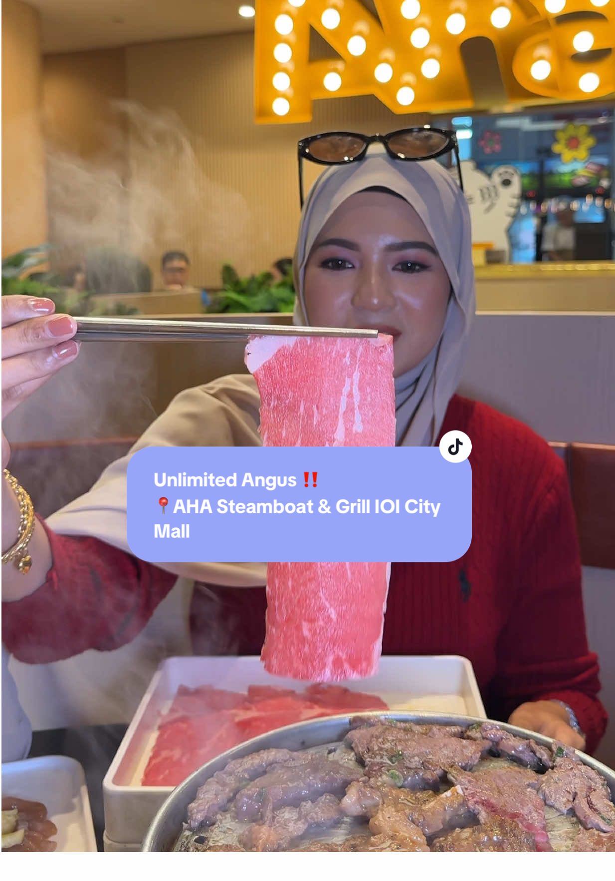 Unlimited Angus and Free Flow yeayy !!  steamboat paling best pernah aku mai !  📍Aha Steamboat & Grill IOI City Mall #fyp #steamboat #eatallyoucan #makananviral #syafiqahreviewmakan 