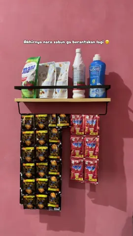 Pake rak dinding ini Nyimpen sabun jadi ga berantakan lagi 🤭 #rakdinding #raksabun #rakdindingminimalis #rakbumbu #fyp 