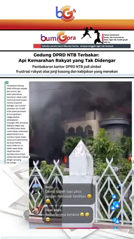 Gedung DPRD NTB Terbakar: Api Kemarahan Rakyat yang Tak Didengar Pembakaran kantor DPRD NTB jadi simbol frustrasi rakyat atas janji kosong dan kebijakan yang menekan Jujur aja, kalau sampai gedung DPRD dibakar, itu bukan sekadar “ulah massa anarkis”. Itu alarm besar kalau rakyat udah muak. Api itu simbol kemarahan—karena suara rakyat nggak pernah didengar. Bayangin: mahasiswa turun ke jalan, ribuan orang teriak tuntutan, tapi pejabatnya diem, nggak ada yang mau ketemu. Lalu demo makin panas, pintu gerbang dirubuhin, simbol DPRD—“rumah rakyat”—jadi abu. Pertanyaannya, rumah rakyat buat siapa? Buat rakyat, atau cuma buat kursi empuk anggota dewan? Kita jangan buru-buru salahin pendemo. Tanya dulu: kenapa mereka nekat sampai segitunya? Kenapa setiap tahun kita dengar berita rakyat makin kesulitan, tapi DPRD sibuk ngurus tunjangan, proyek wisata, dan aturan yang lebih sering nyiksa rakyat ketimbang nolong? Kalau DPRD NTB benar-benar kerja untuk rakyat, mereka nggak akan sembunyi di balik tembok. Mereka bakal turun, dengar, negosiasi. Bukan malah bikin jarak. Sekarang, api udah kasih pesan: rakyat bisa hancurin gedung, kalau gedung itu udah nggak lagi jadi milik rakyat. #DPRDNTB #DemoNTB #GedungDPRD #NTBUpdate #IndonesiaHariIni 