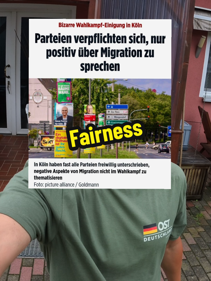 Köln hat jetzt Fairness Schiedsrichter im Wahlkampf. Wenn einer zu hart über Migration redet, pfeifen Kirche und so sofort ab: Gelbe Karte wegen böser Wörter! 😆 #oststruppi #Humor 