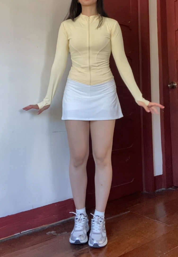 Yoga outfit recooo>> #yogatop #yogaskirt #sportskirts #sportsjacket #workoutfit 