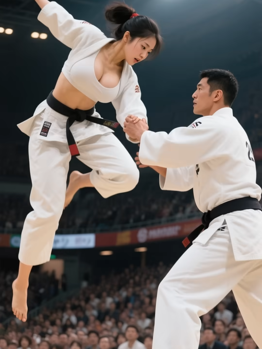 Male and female athletes competing in karate#karate #kyokushin #martialarts #mma#sports #空手