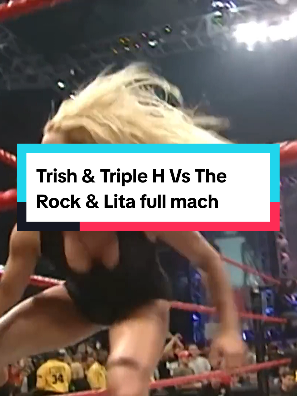 Trish & Triple H Vs The rock & Lita full mach #lita #wwf #smackdown #fyp #therock 