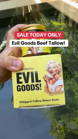 EVIL GOODS! Whipped Beef Tallow + Manuka Honey Balm is a rich, whipped formula that helps nourish dry skin, supports hydration, and leaves skin! Perfect as a face cream, body moisturizer, or all-over balm. #EvilGoods #beeftallow #Moisturizer #tiktokshoplabordaysale #tiktokshopcreatorpicks 
