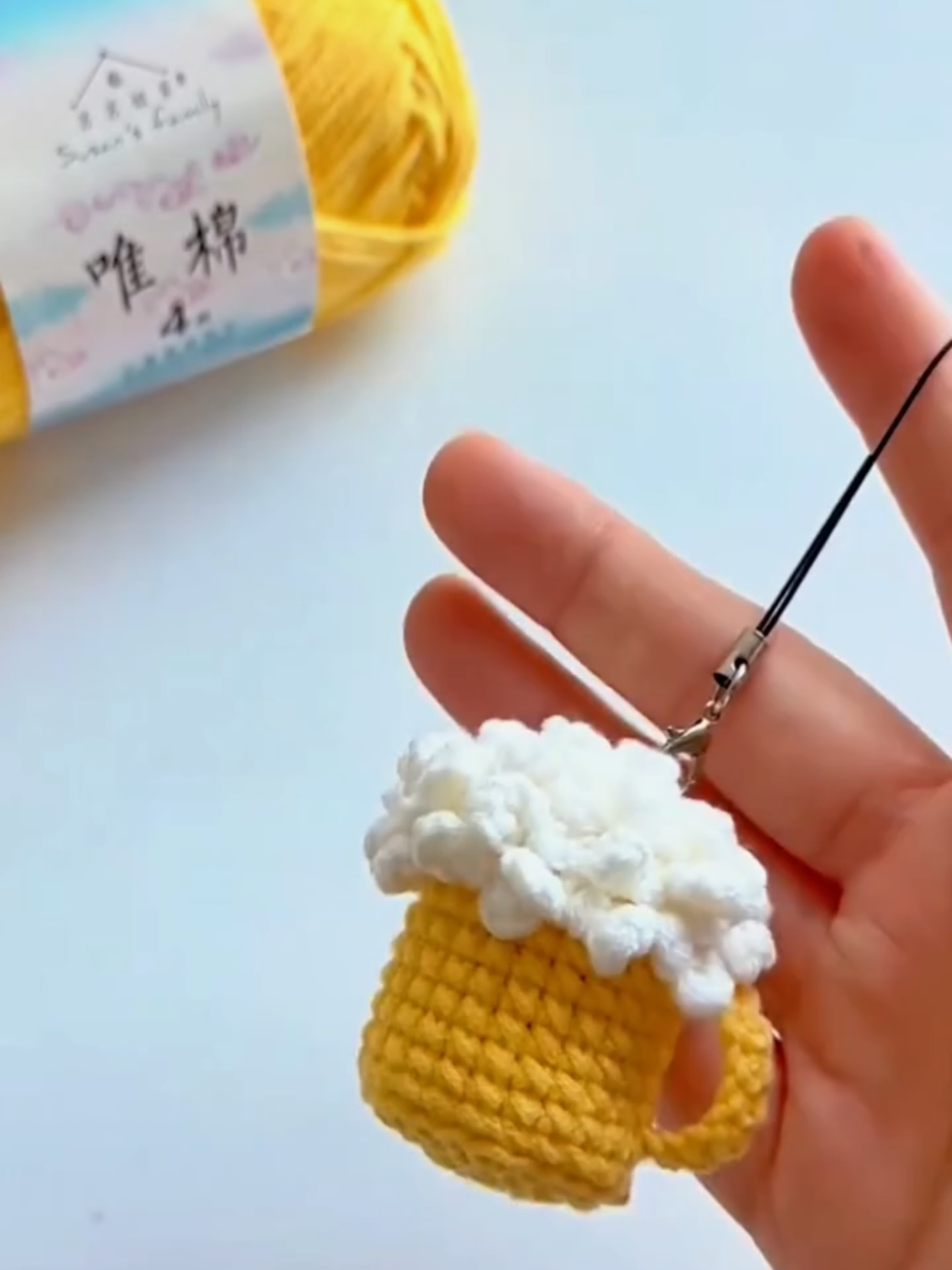 Crochet Cup Keychain , Complete Tutorial #crochet #design #crafts #DIY #keychain 