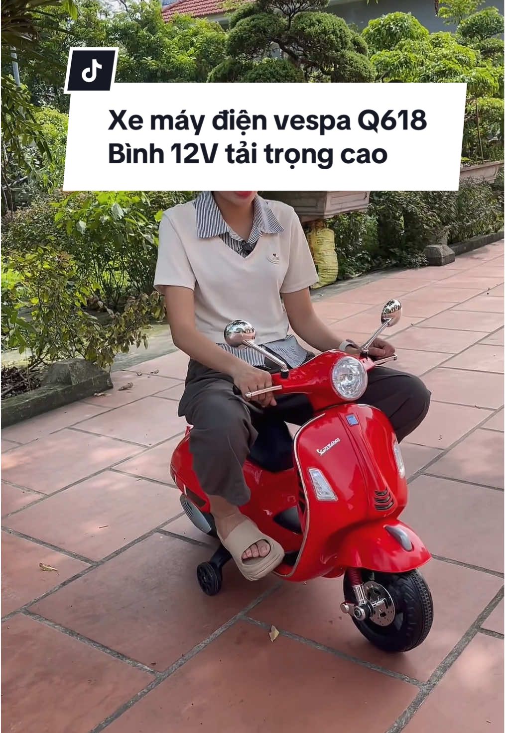 Xe máy điện vespa Q618 Bình 12V tải trọng cao sử dụng cho bé từ 3-10 tuổi kèm chế độ bảo hành #xuhuong #mevabe #xemaydienvespaq618 #xemaydienvespa #xedienchobe 