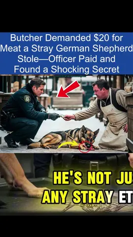 Butcher Demanded $20 for Meat a Stray German Shepherd Stole—Officer Paid and Found a Shocking Secret #drama #viral #motivacion 