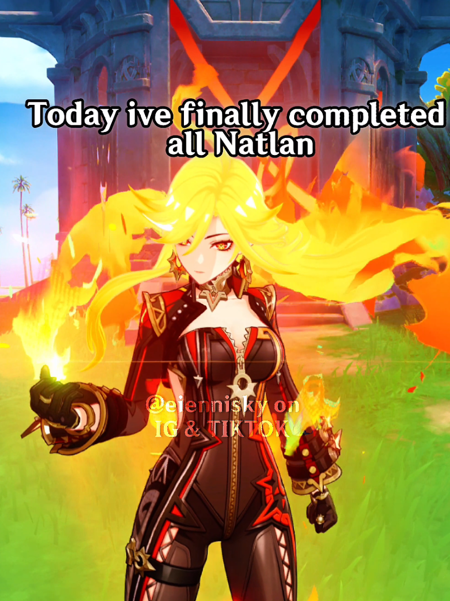 Every x.8 versions feel so bittersweet to me.. Im happy that ive reached the end of them and completed everything,  but looking back on all the memories, all the quests, all the characters interactions and explorations...I get goosebumps and already miss them all so dearly. I LOVED NATLAN, I loved every single character and quest, i loved exploring with them so so much, so much. Ill...miss Natlan a lot, ill miss the saurians, the bright colors and big walls, the volcano..ill miss the characters as well.  There's almost 10 days left till Nod-Krai is finally here, I briefly watched the stream yesterday because I was busy </3 but ill watch it now that ive officially finished all I had to do in Natlan! I cant wait 😭😭😭😭   Thank you Natlan for everything 🫂❤️ Travelers, Nod-Krai will be game changing ❤️ please look forward to it ❤️ #natlan #natlanedit #HoyoCreators #GenshinImpact #eiennisky 