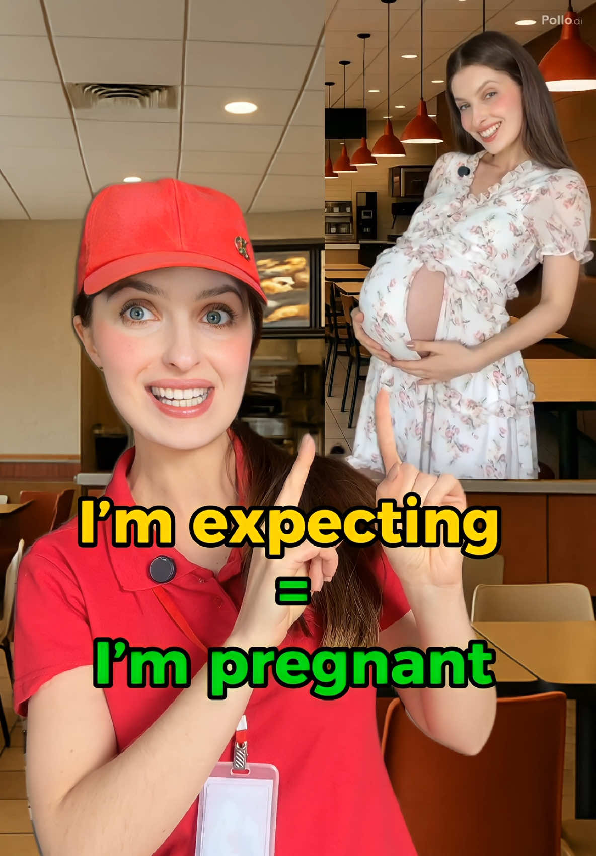 Trying to communicate at a fast food restaurant 😅 @Pollo AI_Offical  #english #englishtips #learnenglish #polloai 