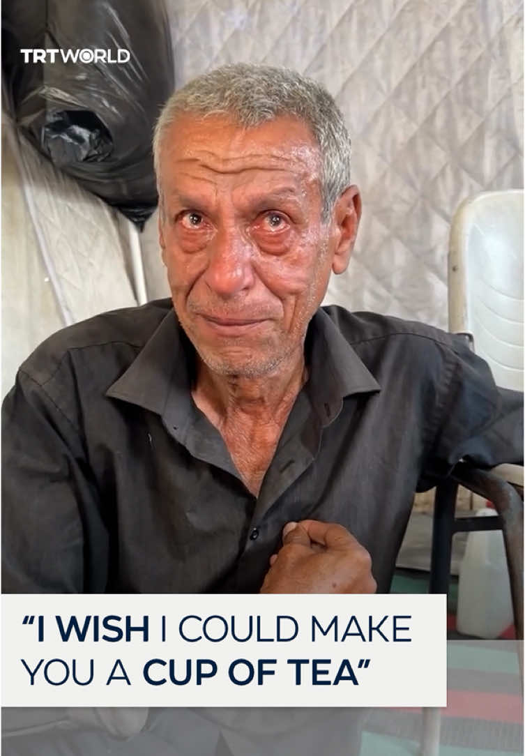 An elderly Palestinian man breaks down in tears after journalists conclude an interview with him, apologising for his inability to offer them hospitality with even a simple cup of tea. 