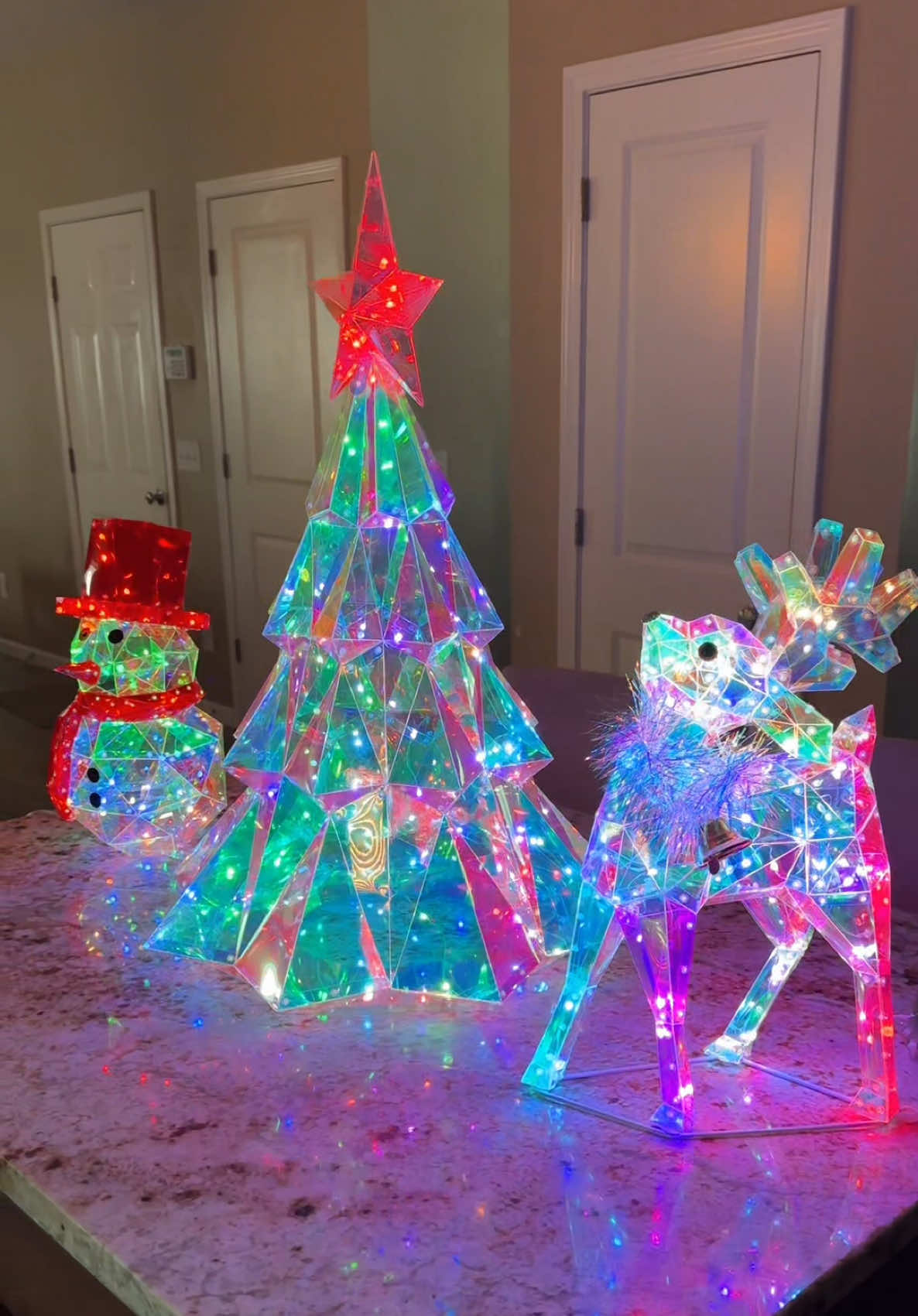 These Kringle express holographic Christmas figures are going to make great Christmas decor this year. #christmasdecor #christmas #holidaydecor #tiktokshopcreatorpicks 