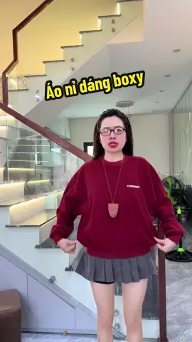 Áo nỉ dáng boxy xinh lắm mấy bà #hienkimcuong #xuhuong #aoni #aoni2da 