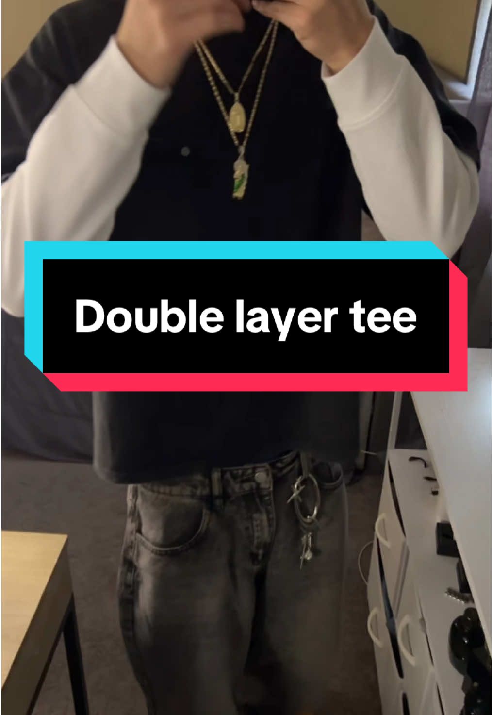 Tuff shirt with built in thermal longsleeve #thermal #longsleeve #baggyclothes #streetwear #outfitinspo 