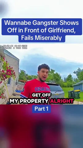 Wannabe Gangster Shows Off in Front of Girlfriend, Fails Miserably Part 1 #cops #copsoftiktok #police #policeofficer #foryou