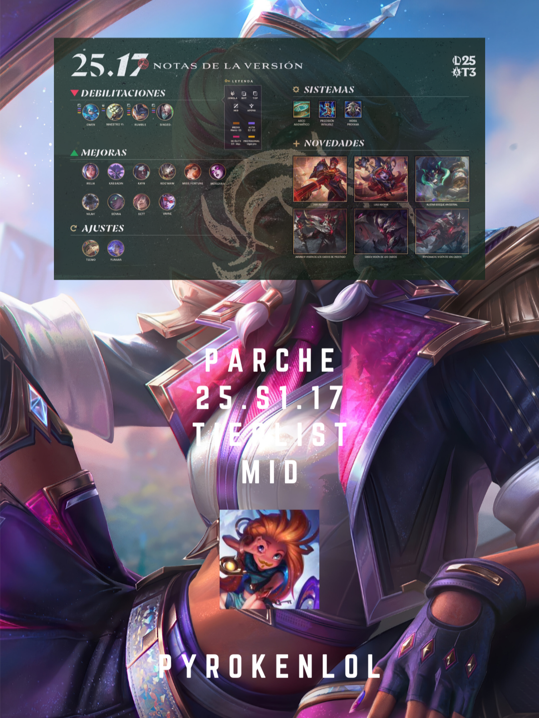 Tierlist midlane parche 25.17 #leagueoflegends #guia #info #tutorial #gameplay