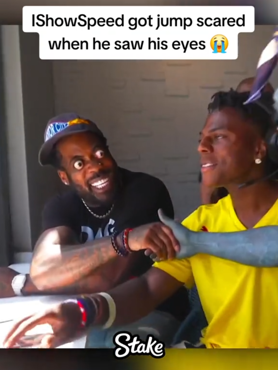 IShowSpeed got jump scared when he saw his eyes 😭 #ishowspeed #fyp 